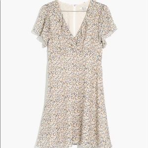 Madewell Silk Ruffle Neck Dress